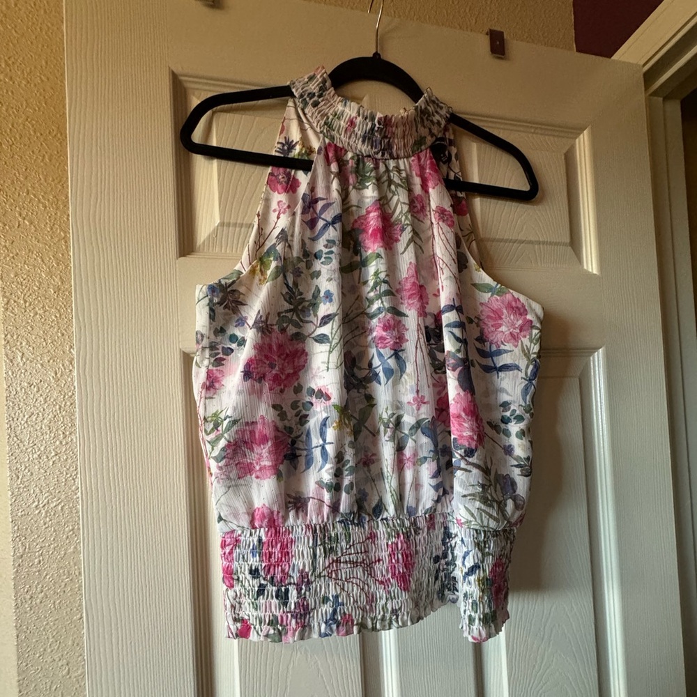Beautiful INC floral halter style blouse